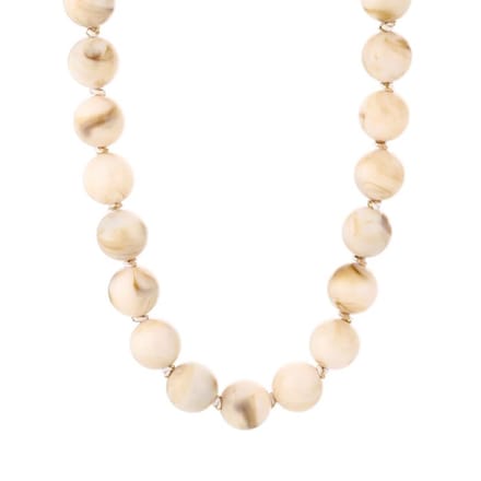 Bijoutheek Collier Kralen Resin Statement Beige