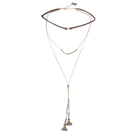 Halsketting | 45 cm | Grijs | Ijzer | Rond | Kraaltjes | Juleeze | JZNL0028