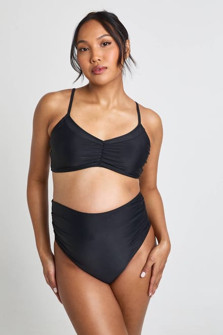 boohoo Dames Zwangerschaps Bikini Top Met Rimpeling | Zwart | Maat: 38