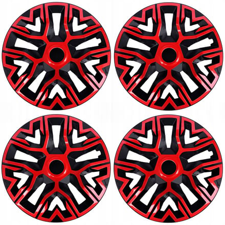 Universele wieldoppen 14'' NRM De Beste Bicolor rood/zwart 4 stuks