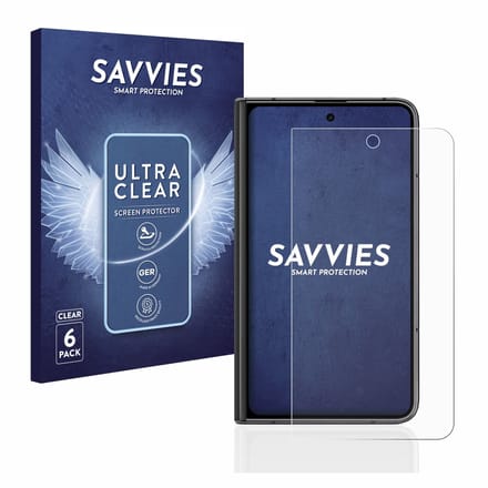 Savvies - Screenprotector voor Google Pixel Fold (Extern Beeldscherm) - Folie Beschermfolie transparant 6 Stuks