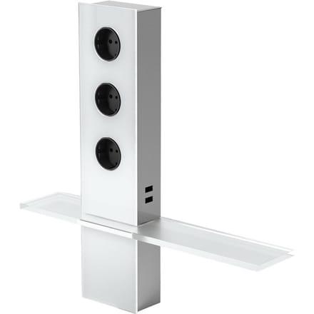 Evotec Stopcontacttoren per 3 Power met USB en legbord
