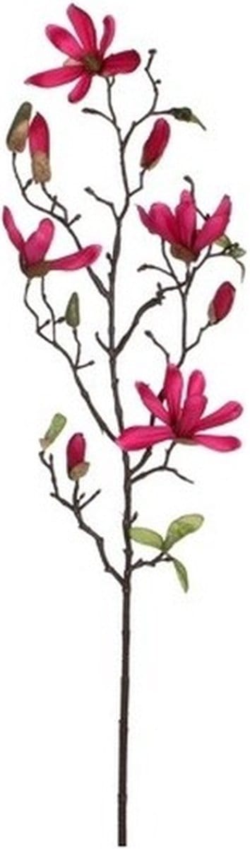 Mica Decorations Kunstbloemen - magnolia tree - donkerroze - 80 cm - siertakken - boeket - stelen