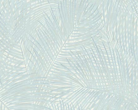 BLAUW GROENE PALMBLADEREN BEHANG - AS Creation Sumatra