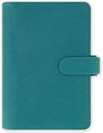Saffiano Organizer - Persoonlijke Planner - Dagelijkse Planning - Lederlook Cover - Personal Formaat - Aquamarijn