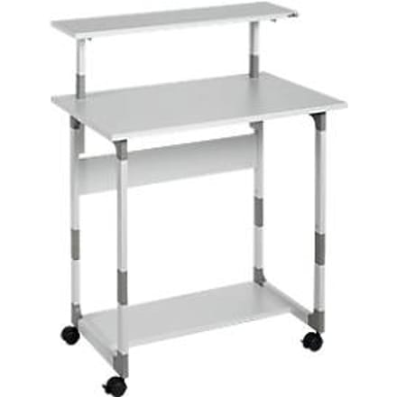 DURABLE Computertrolley 80 VH, in hoogte verstelbaar, breedte 800 mm, met wieltjes, grijs