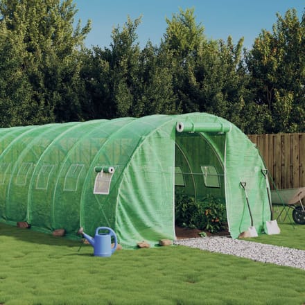 vidaXL - Tuinkas - met - stalen - frame - 54 - m² - 18x3x2 - m - groen