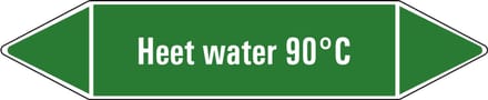 Heet water 90°C leidingmarkering op vel 179 x 37 mm - 5 per vel