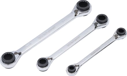 BGS Ratel-ringsleutelset 4-in-1 SW 8 x 9 - 18 x 19 mm