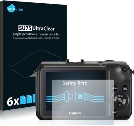 Savvies - Screenprotector voor Canon EOS M - Folie Beschermfolie transparant 6 Stuks
