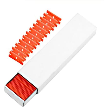 Étiquette de lame de rasoir en plastique Double face, dissolvant de colle pour vitres, grattoir propre pour voiture, raclette autocollante, 100 pièces/ensemble 100pcs red