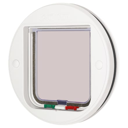 Cat Mate Glazen Fitting Kattenluik met Vierwegsluiting - Rond - Wit 210W