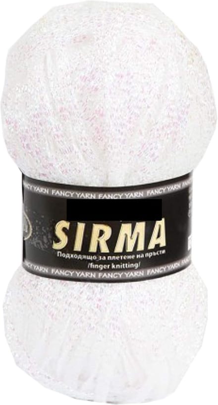 Witte Opalescerende Glitter Draad voor Breien en Haken