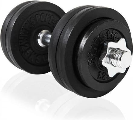 Halter 15 KG Dumbbell zwart/chroom