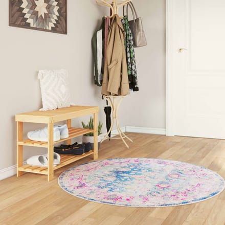 vidaXL - Vloerkleed - wasbaar - Ø - 120 - cm - meerkleurig