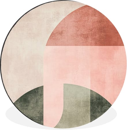 WallCircle - Wandcirkel - Muurcirkel - Cirkel - Abstract - Roze - Aluminium - Dibond - 90x90 cm - Binnen en Buiten