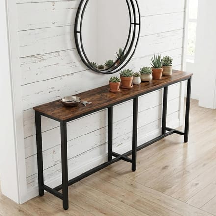 Bartafel - Hoge Eettafel - Keuken Pub - Makkelijk Schoon - 180 cm Lang - Rustiek Bruin