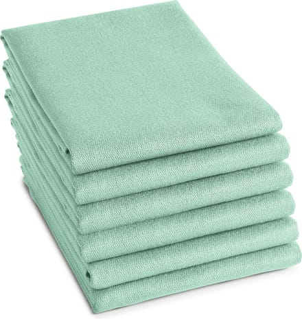 DDDDD - 6x Theedoek - Logo - 60x65 cm - Pastel Groen - Set van 6 stuks