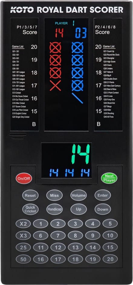KOTO - Royal Dart Scoreboard - Spellen - 40 Spellen - Score Indicator - Elektronisch