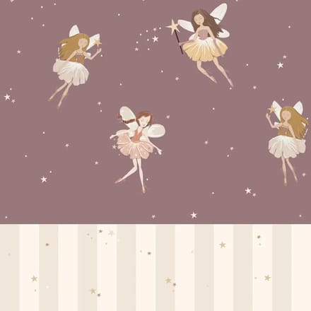 Gestreept behang Dekornik Fairies