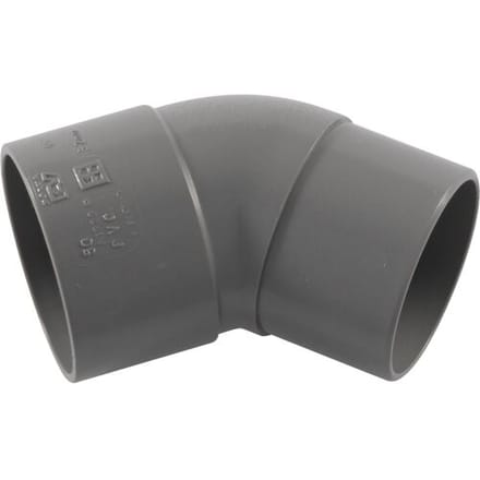 Wavin PVC bocht 45º 75mm 1x lijmmof