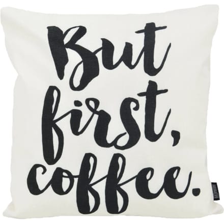 But First, Coffee Kussenhoes | Outdoor / Buiten | Katoen / Polyester | 45 x 45 cm
