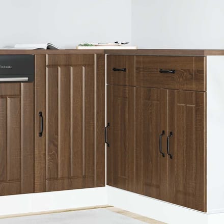 vidaXL - Onderkast - Lucca - bewerkt - hout - bruin - eikenkleur
