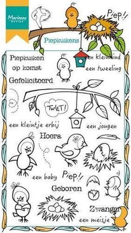 Marianne Design Stempel Piepkuikens HT1601