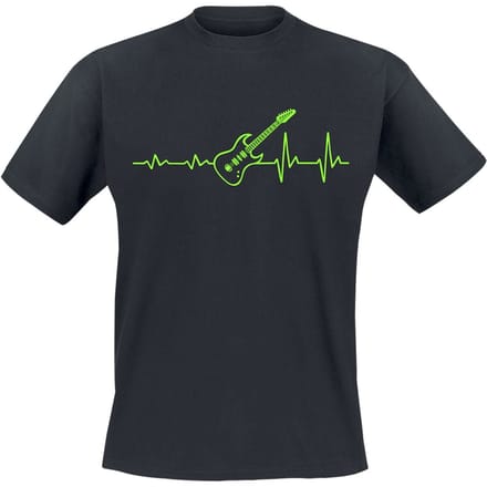 Sprüche - Fun T-shirt - ECG guitar - S tot 4XL - voor Mannen - zwart