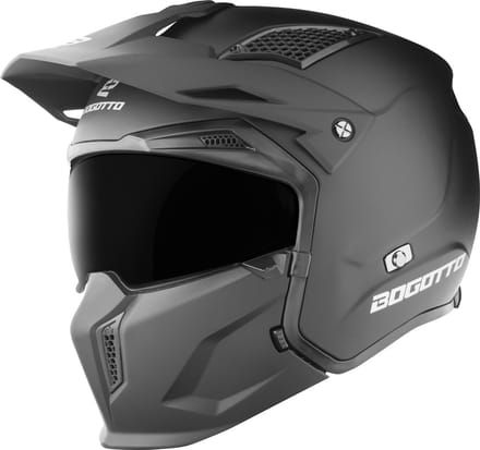 Bogotto Radic 22.06 Mat Zwart Motorhelm - Helm