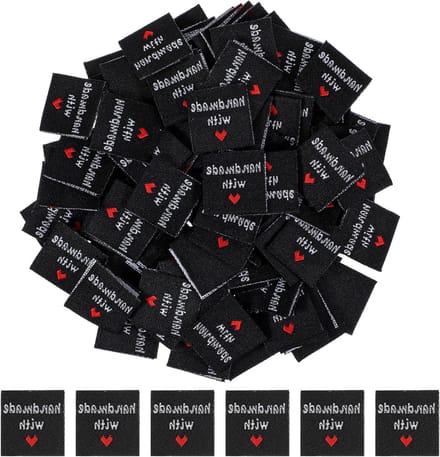 Set van 120 Handgemaakte Naai Labels voor Textiel, Weven, DIY Decoratie en Creatieve Projecten