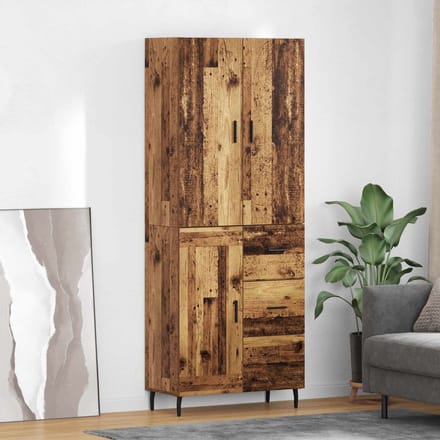 vidaXL - Highboard - 2 - st - Oud - Hout - 69,5 - x - 34 - x - 180 - cm - Bewerkt - hout