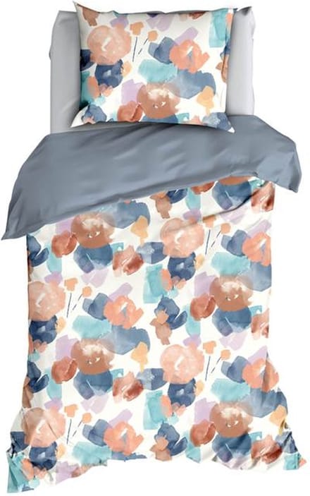 Satin d'Or Murillo Dekbedovertrek - Eenpersoons - 140x200/220 cm - Blue Fog