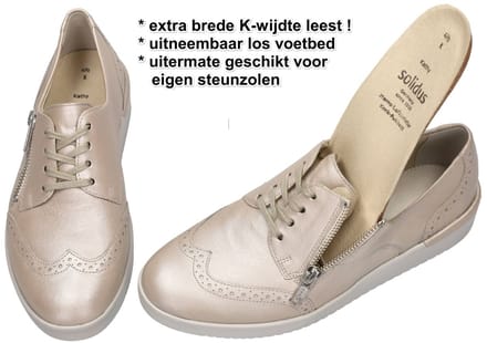 Solidus -Dames - champagne - lage gesloten schoenen - maat 38