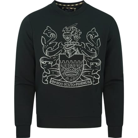 Aquascutum Grote Aldis Logo Zwarte Sweatshirt