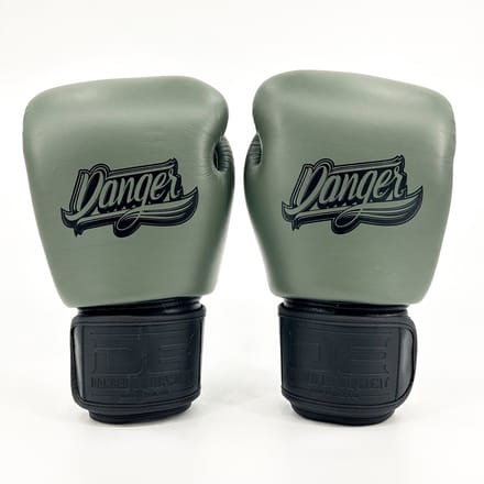 Danger Supermax Bokshandschoenen - Army Edition - Echt Leer - Legergroen 14 oz