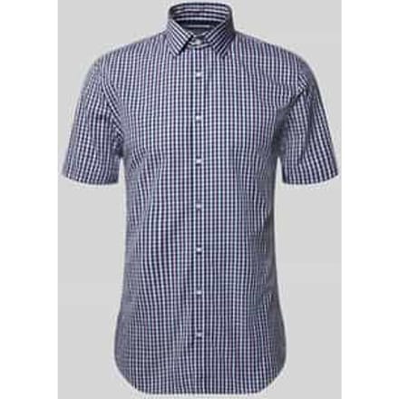 slim fit zakelijk hemd van katoen met kentkraag