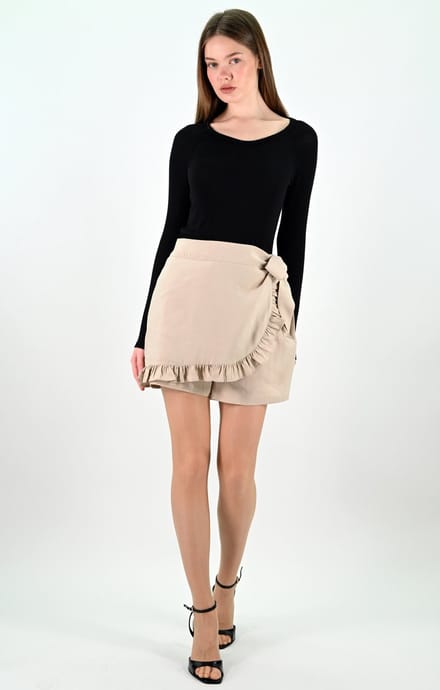 YesMooi - Broekrok - Dames Skort - Beige - XS (34)