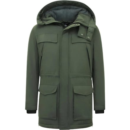 Winterjassen Heren - Parka Heren Winterjas - Gewatteerde Jassen - Heren Jas Winter - 891 - Groene Jas