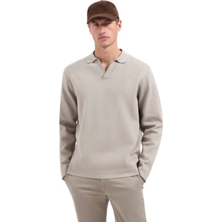 No Excess Pullover Open Polo Collar Relief Clay Size: S | Sweaters Outlet | Heren | Beige