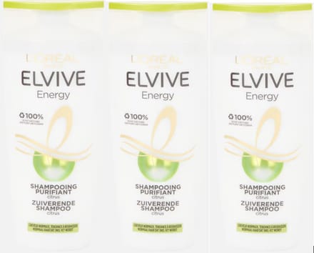 3x L'Oréal Elvive - Voordeelpak - Shampoo - Citrus Energy - 3x 250 ML