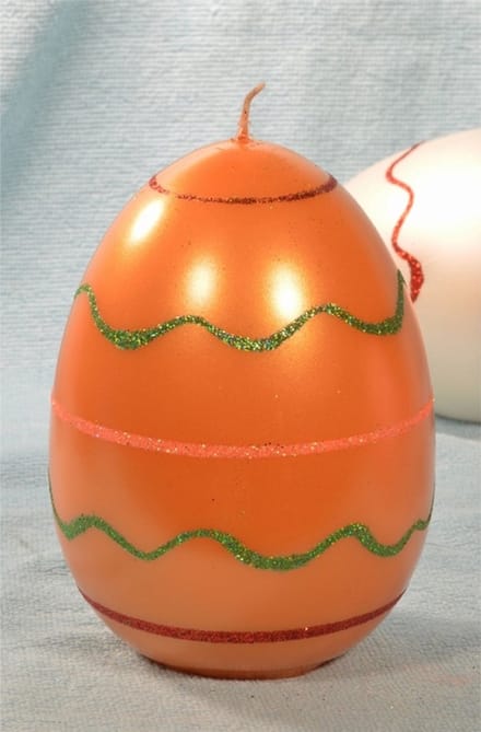 Paasei Kaars XXL - Oranje - H15 cm - Breedte 10 cm