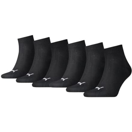 Puma Quarter Sokken Zwart 6-pack-35/38