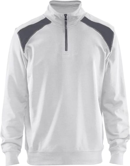 Blaklader Sweatshirt bi-colour met halve rits 3353-1158 - Wit/Grijs - L