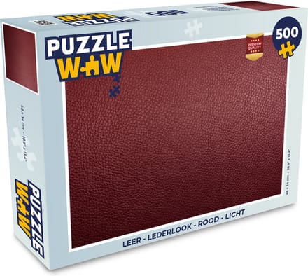 Puzzel Leer - Lederlook - Rood - Licht - Legpuzzel - Puzzel 500 stukjes