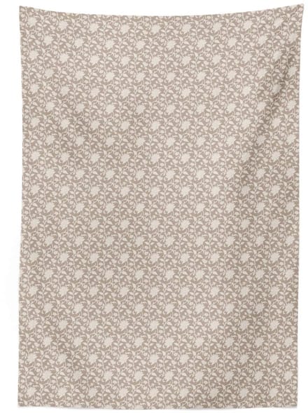 ABAKUHAUS Tafelkleed – Bloemendesign 140x240 cm – Kakao & Creme – Wasbaar