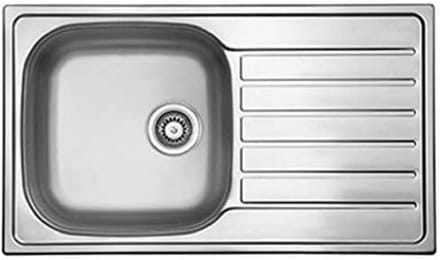 Inbouwspoelbak RVS 86x50 cm - 1 Bak - Voor Onderkasten Vanaf 50 cm