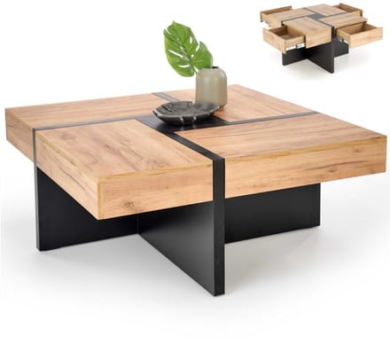 Vierkant salontafel Sevilla 80x80 cm met lades