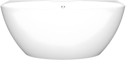 Vente-unique Halfvrijstaand ovaal bad – 151 × 94 × 60 cm – acryl – wit – 197 L – PAGRUS