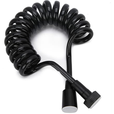 2m Koperen Dop Bidet Doucheslang Flexibele Intrekbare Veer Doucheslang Accessoire black